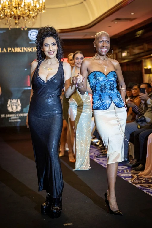Designers and models on the fashion runway